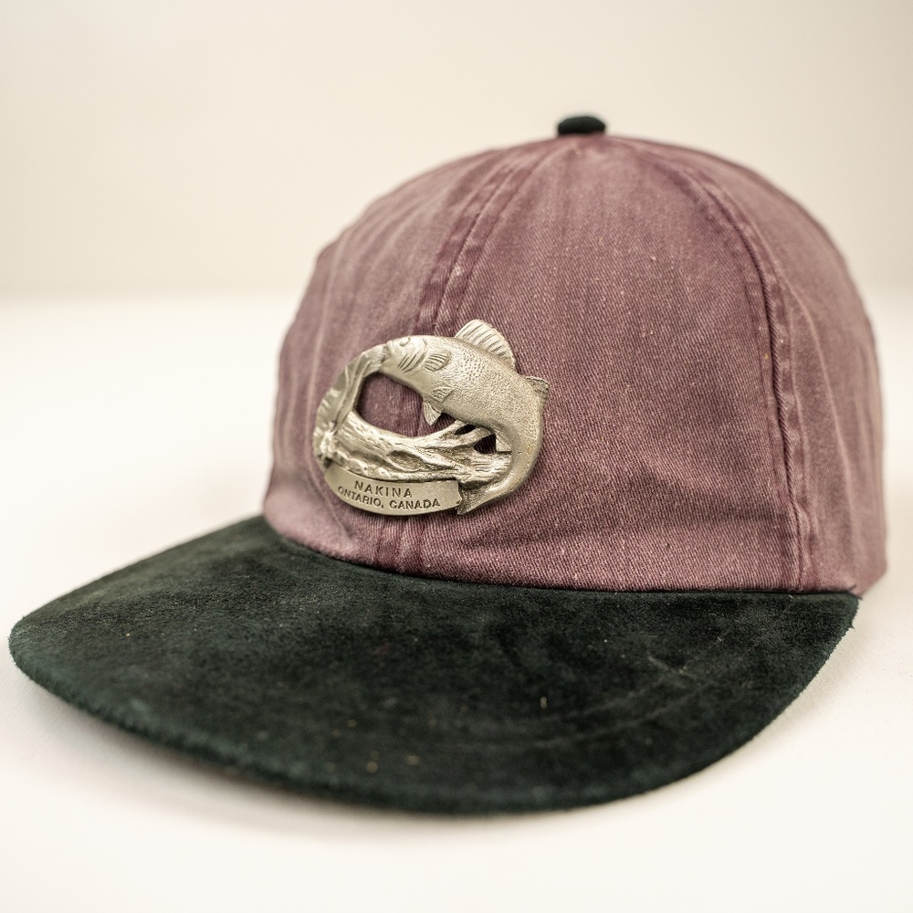 Nakina Ontario Canada Strapback Leather Dad Hat